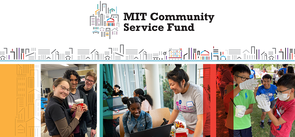MIT Community Service Fund; collage of 3 photos from past events